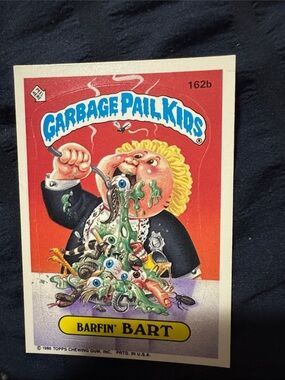 Garbage Pail Kids "Barfin' Bart" Trading Card - Red, Yellow, Black
